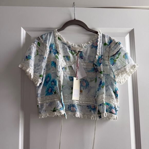 LoveShackFancy Farley Floral Crop Top - Picture 4 of 5